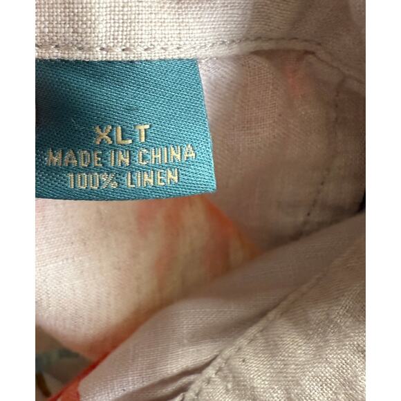 Tommy Bahama Relax Shirt Mens XLT Linen Long Sleeve Tropical Vacation Resortwear - Picture 4 of 12